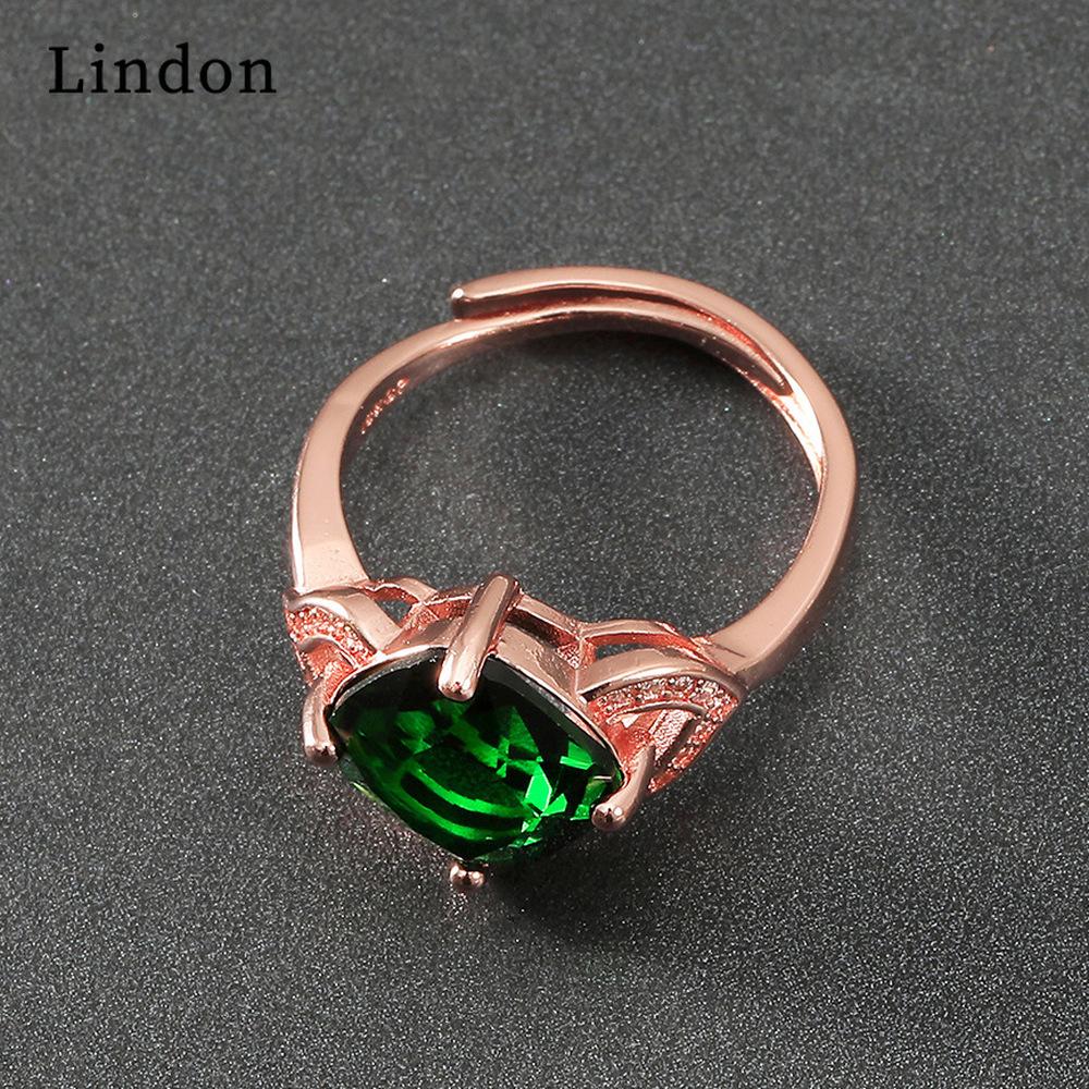 Lindon Klassischer Zirkonring aus Kupferlegierung, Damenschmuck, Hochzeitsversprechen, Partygeschenk