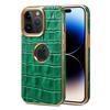 Denior Apple 15Pro leather sticker mobile phone case iPhone14ProMax crocodile pattern electroplating protective case