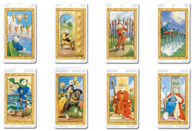 Tarot Cards Fortune Telling 78 White Cats Tarot Cards with Japanese Booklet "Pocket Manual"