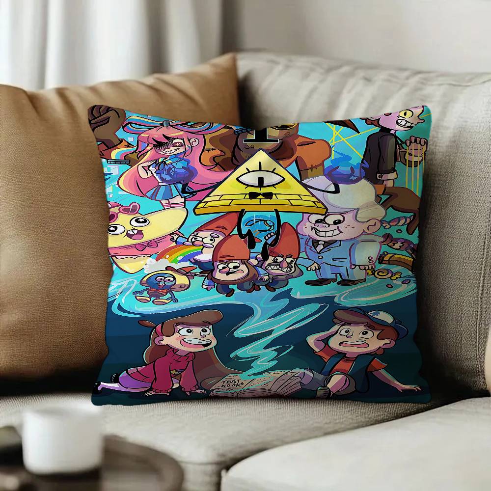 Cartoon Retro GGravity Falls Cushion Cover Pillowcase Upholstery Sofa Throw Pillow Home Decor Pillowcas