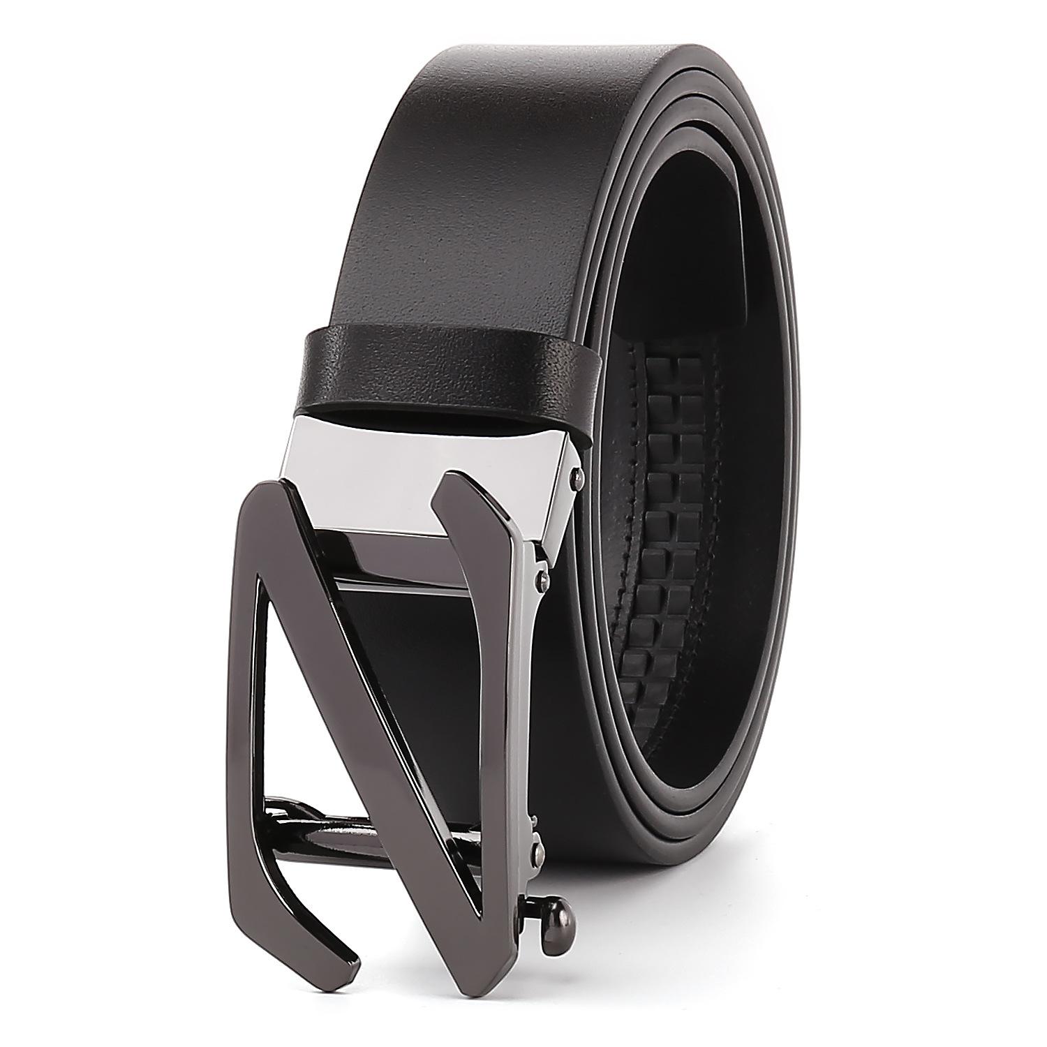 

PULO мужской ремень из натуральной кожи с автоматической пряжкой в виде буквы Z, деловой, прочный и удобный ремень 120cm