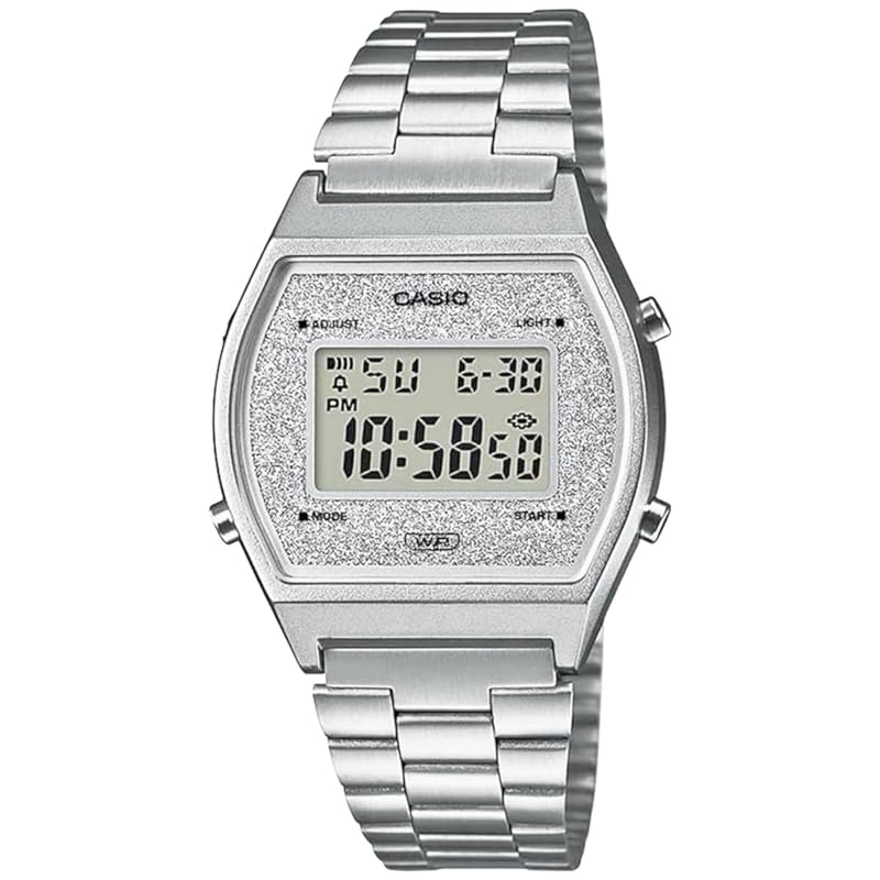 

[Casio] CASIO digital watch vintage series B640WDG-7 unisex silver glitter face overseas model [product]
