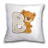 Polyester/Linen Lovely Bear Alphabet Print Cushions Case Cartoon Bears Letters Decor Pillows Case Sofa Livingroom Throw Pillows