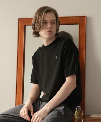 SELITIO Men'S Basic Round Half Knit Black