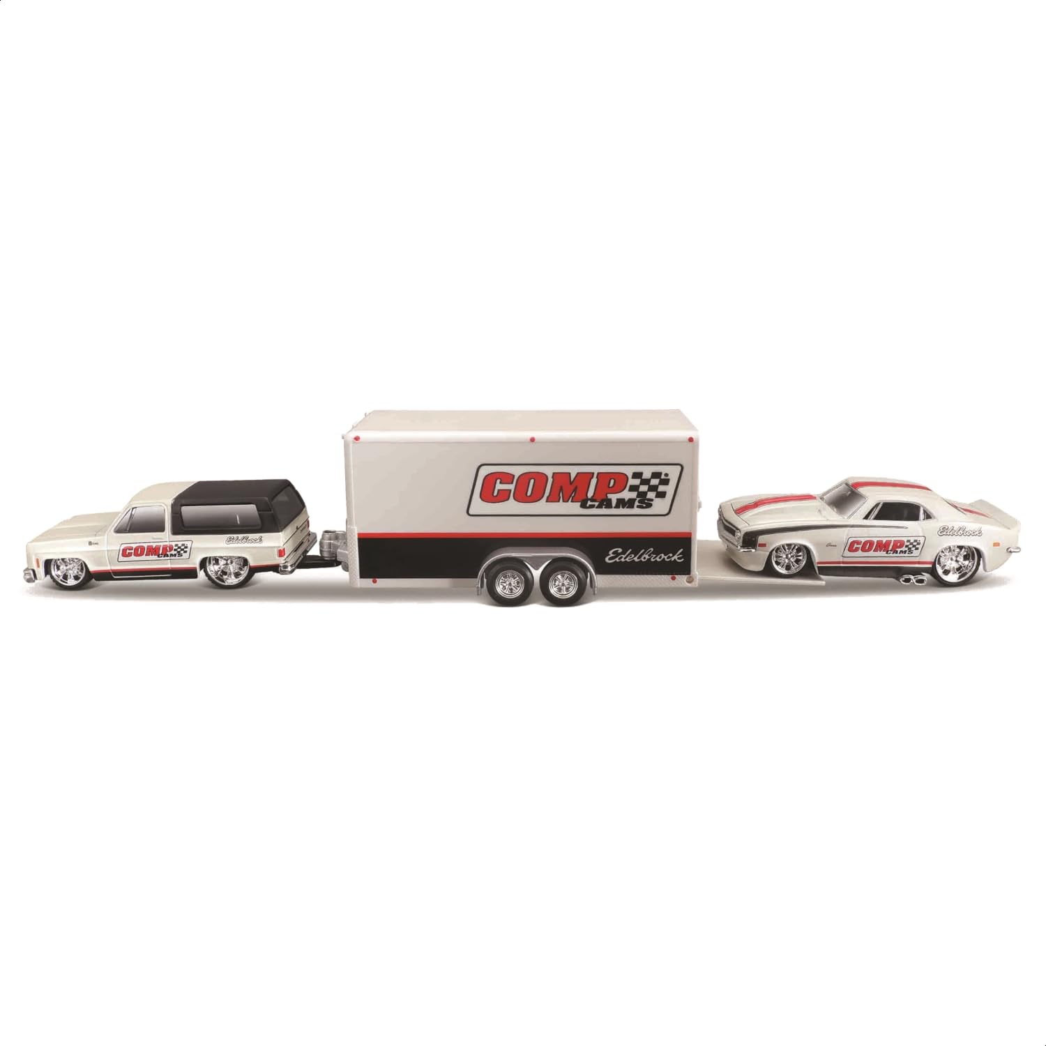 

Maisto Design Team Hauler Series 1/64 Scale Diecast Model Cars (1979 Chevrolet K5 Blazer / 1968 Chevrolet Camaro Z/28 Comp White)