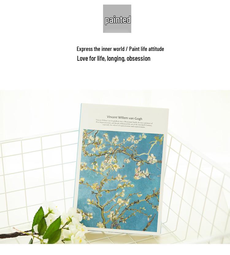 Kanaya Van Gogh Oil Painting Large Sketchbook 16K - Thickened for Students, Quick Sketches & Illustration