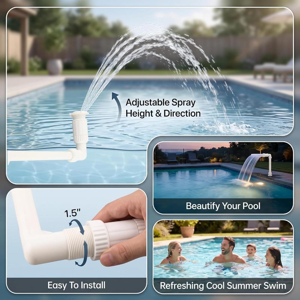 Compact Pool Waterfall Fountain PVC Material Waterfall Sprinkler Durable Swimming Pool Sprayer