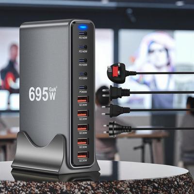 695W GaN Multi-Port Charger with USB-C, Fast Charging, PD High Power Desktop Charging Station.