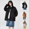 Jachetă Nouă de Primăvară Femei Casual cu Glugă Fermoar Jachetă Modă Respirabilă Culoare Solidă Rezistentă la Vânt Unisex Cuplu Streetwear