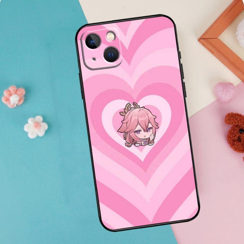 Yae Miko Genshin Impact Phone Case For iPhone 16 15 14 12 11 13 Pro Max Plus Mini XR 16e Funda Silicone Back Cover