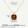 Tiger Eye Cross Geometric Necklace Set: Retro Titanium Steel Clavicle Chain for Women