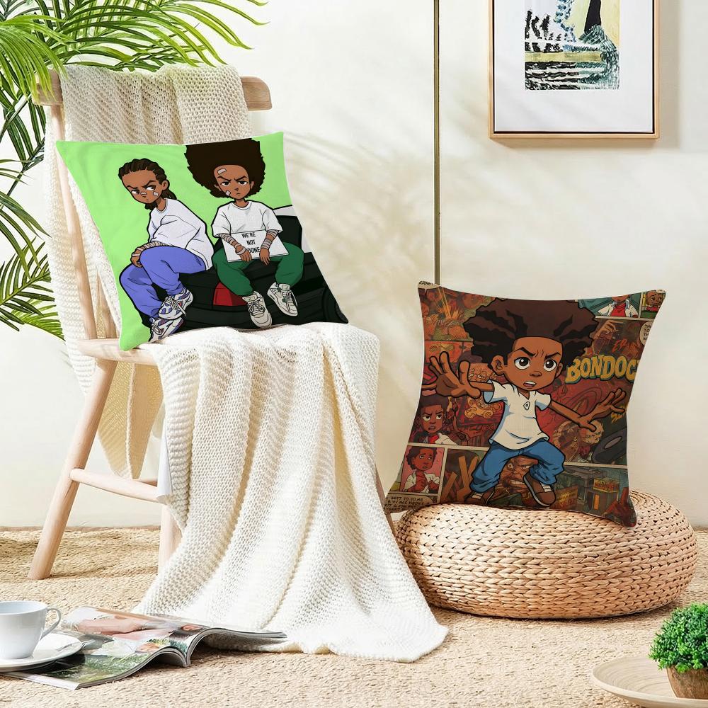 Sharp TThe BoondocksS Cushion Cover Breathable and skinfriendly linen pillowcase square removable and washable cushion