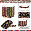 30 Pack Fiesta Mexican Food Trays, Floral and Serape Stripe Design Disposable Paper Serving Containers Boats for Taco Nights, Nachos, Fries, Popcorn,