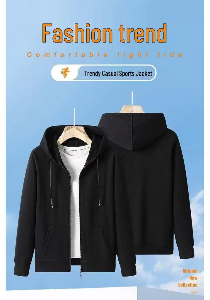 Men's Casual Sports Hoodie and Sweatpants Set - Spring/Autumn Outdoor Zipper Cardigan