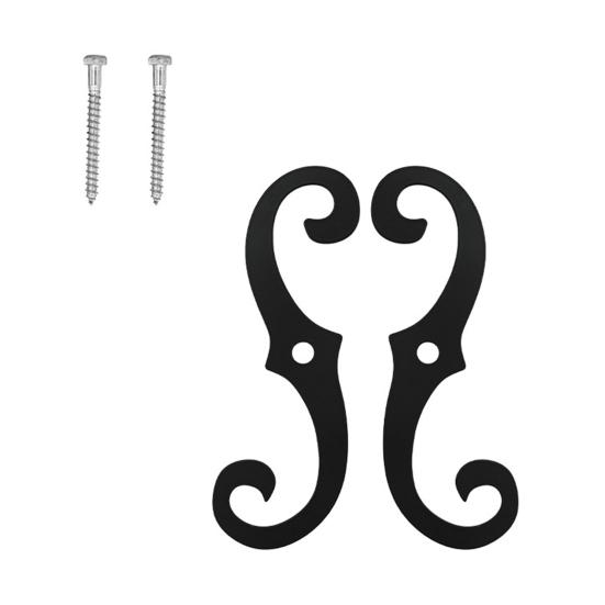 

1 пара чугунных фиксаторов ставней с винтами, атмосферостойкие, устойчивые к ржавчине, с порошковым покрытием, декоративные S-образные наружные фиксаторы ставней 1 Pair