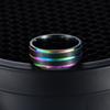 Black Stainless Steel Basic Ring for Men With Rainbow Line Classic Male Wedding Band Multi Color  Fraternal Rings