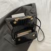 Fashion Solid Color Stone Texture Gold Chain Decor Women Shoulder Bag For Daily Casual Use