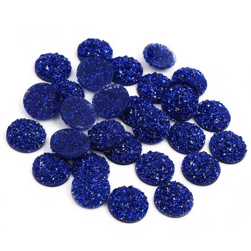 40 Stück/Los 8mm 10mm 12mm Mixfarben Druzy Naturstein Konvex Flachrücken Harz Cabochons DIY Schmuckherstellung Zubehör Zubehör