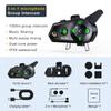 Kebidumei Motorcycle Helmet Bluetooth Intercom 1000M Distance Interphone Waterproof for 6 Riders Multi-Scene Mixing Music Share
