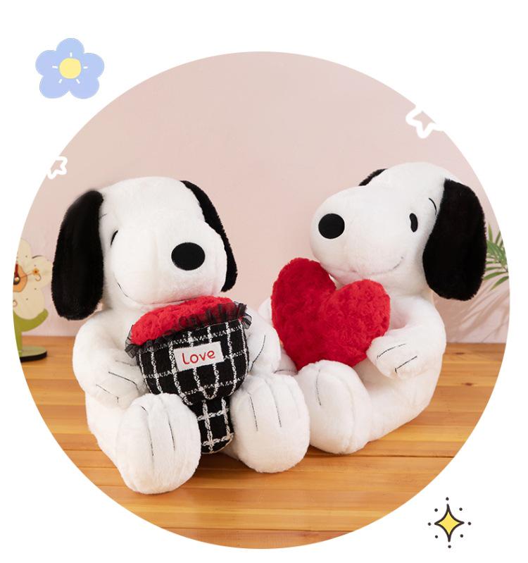 2025 Snoopy Love Heart Bouquet Plush Toy Pillow - Birthday Gift for Girls and Kids