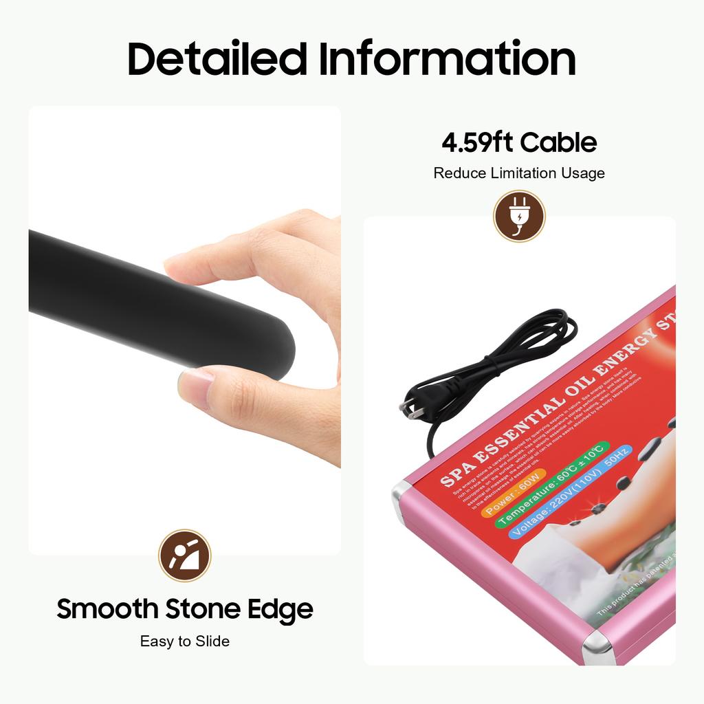 Professional Basalt Hot Stone Therapy Kit with Heater for Massage, Gua Sha, Relaxation, Pain Relief
