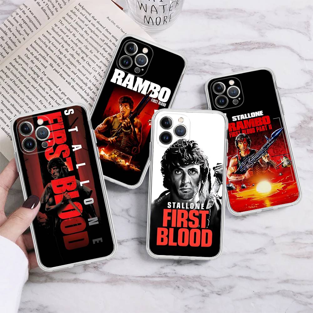 1pc Movie Rambo First Blood Transparent Phone Case For IPhone 16 15 14 13 12 11 Pro Max Plus Soft Cover