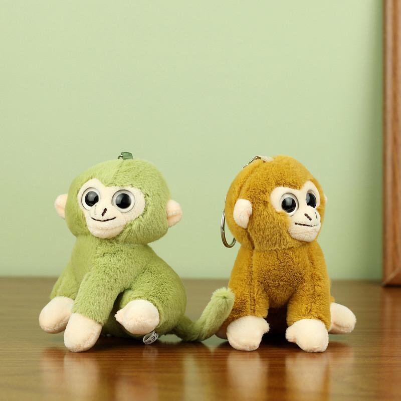 Adorable Small Plush Monkey Toy Soft Golden Snub-nosed Monkey Stuffed Animal Keychain Monkey Decoration For Kids Gift