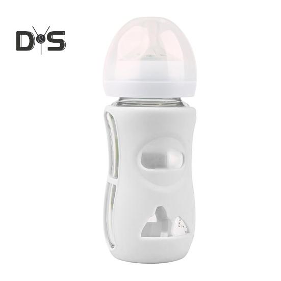 3 ცალი სილიკონის ბოთლის ყელი 120მლ/240მლ ბავშვის ფლაკონის დამჭერი მოცურების საწინააღმდეგო BPA საიზოლაციო ყდის მინის ბავშვის ბოთლისთვის
