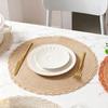 Round Braided Placemats Heat-Resistant Placemats for Dining Tables Stain-Proof 15 inch Non Slip Kitchen Table Place Mats Natural Farmhouse Decor