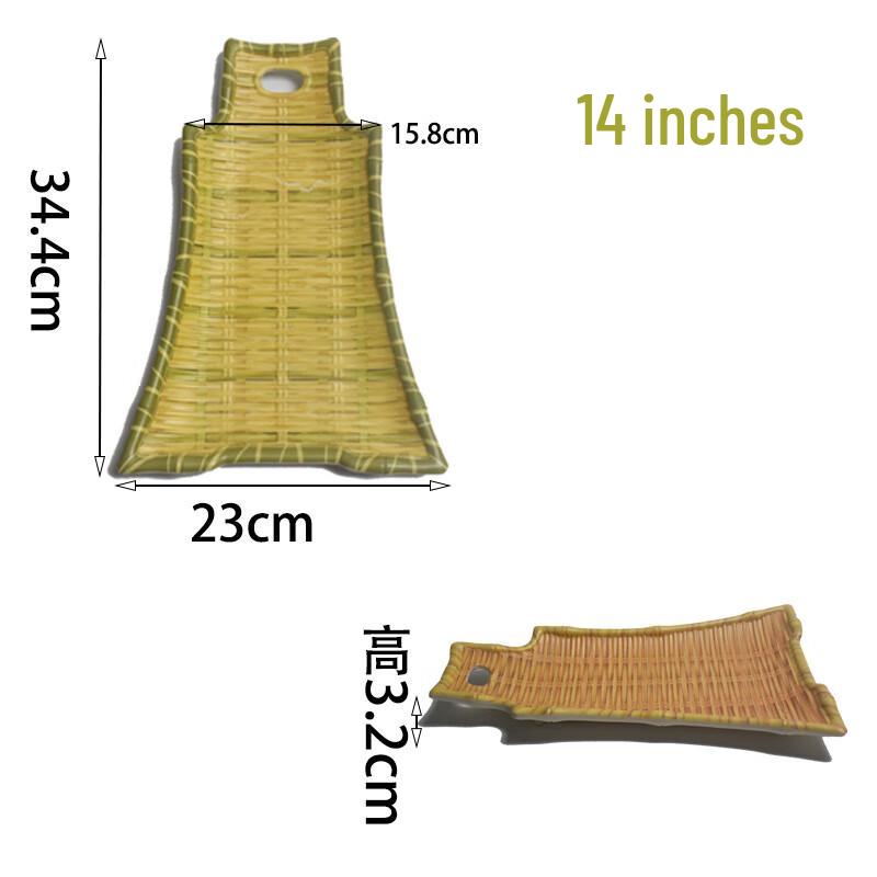 Xihuang Woven Bamboo Rustic Serving Trays & Plates