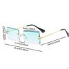 Rimless Sunglasses Comfortable Frameless Eyewear for Vacation Party Summer Beach