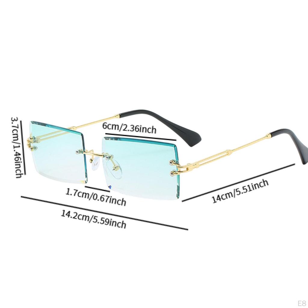 Rimless Sunglasses Comfortable Frameless Eyewear for Vacation Party Summer Beach