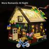 Small Particle Assembly Building Block House Construction Children'S Toys Diy City Building Block Flower Room Street View With Light