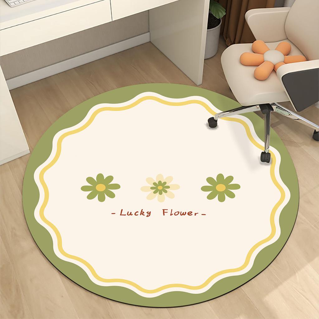 Circular Anti Slip Floor Mat Computer Chair Absorbent Floor Mat Swivel Chair Protective Mat Study and Home Chair Quick Drying Mat