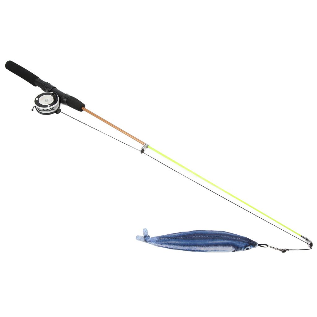 Funny Cat Stick Realistic Flexible Interactive Pulley Telescopic Fishing Rod Cat Toy for Cats(Saury