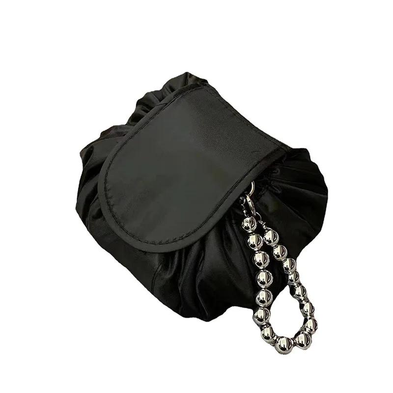 2024 Women Drawstring Cosmetic Bag Organizer Travel Toiletry Storage Shoulder MakeUp Pouch Large Capacity Beauty Case Waterproof