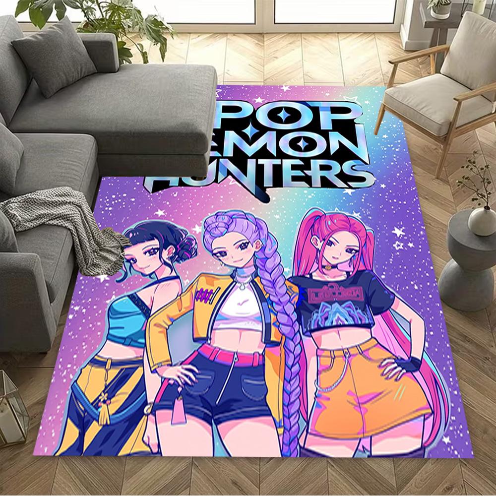 K-pop Demon Hunters Carpet Suitable for Balcony Dormitory Study room Playrooms Antislip Carpet Anime Office Decor Perfect Gift for Women/Men