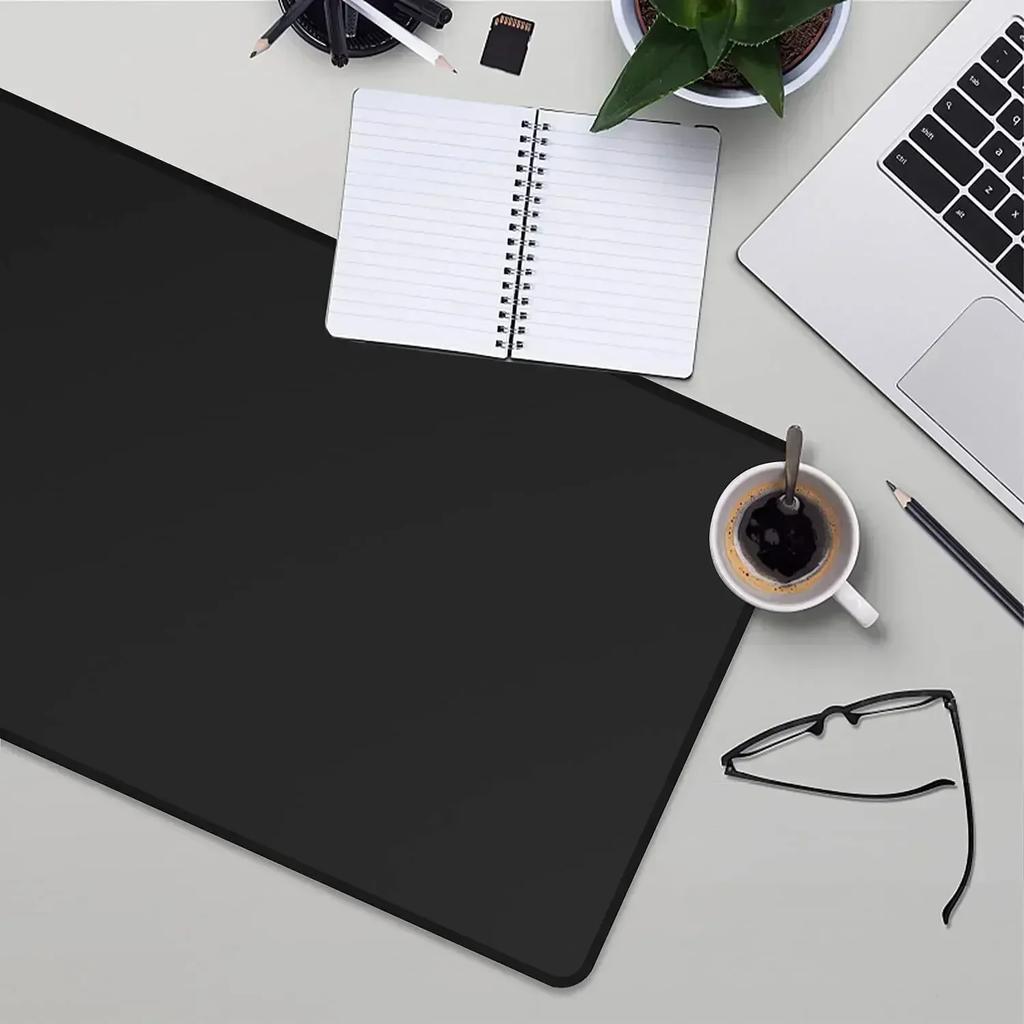 Large Black Mouse Pad Simple Office Computer Keyboard Pads Pure Natural Rubber Mousepad XXL 90X40cm Laptop Desk Mat for PC Gamer