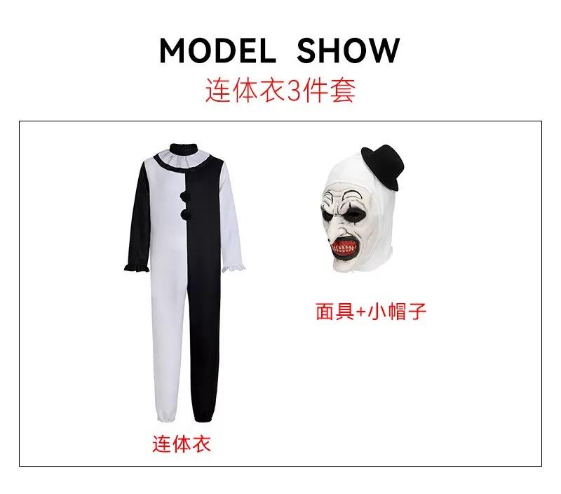 Terrifier Art Clown Joker Cosplay Costume Men Jumpsuit Women Role Play Fancy Dress Up Horror Dress Suit Halloween Carnival Party