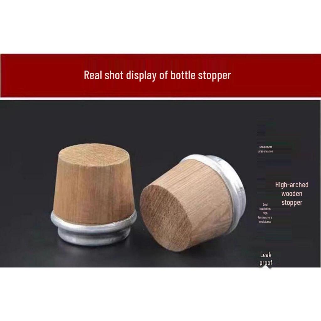 Universal Wooden Thermos Stopper Set for Water and Tea Bottles