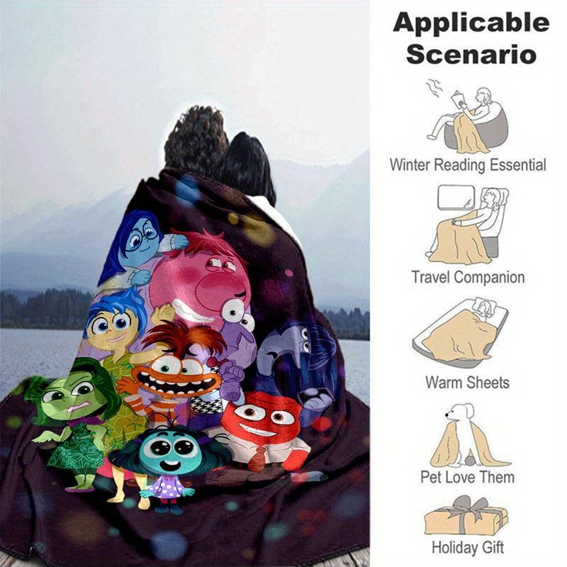 1pc Inside Out Printing Blanket - Soft, All-Season Throw for Office Blanket,  | Personalized Gift with Adorable Cartoon Design
