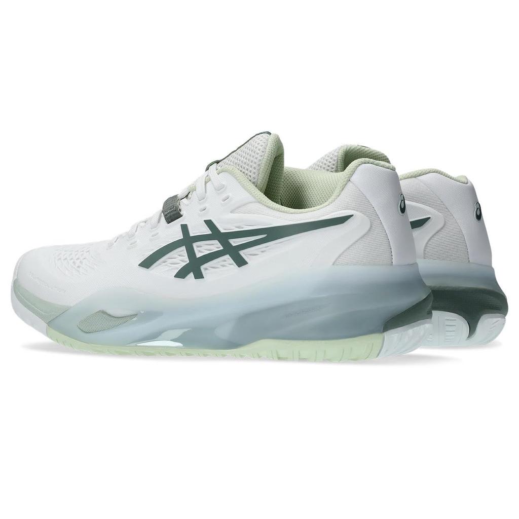 ASICS X Tennis Shoes 1042A278 Size 102 cm 2E GEL-RESOLUTION Women's (White/Monument Blue) 25.5