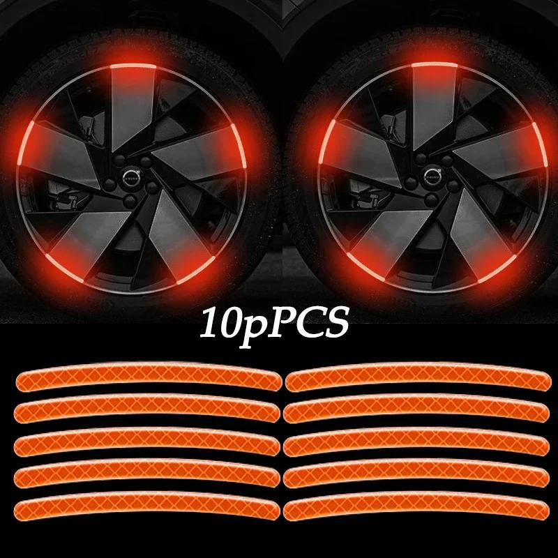 10pcs Car Wheel Hub Reflective Sticker Car Stickers For Renault Koleos Twingo Scenic Megane Fluenec Latitude Clio 1/2/3 Chrysler