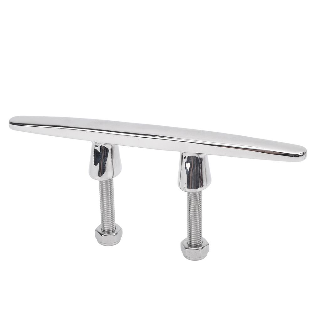 8 Inch Pull Up Boat Cleat Polished 316 Stainless Steel Dock Cleats Tie Down for Yacht Cargo Ship Spe