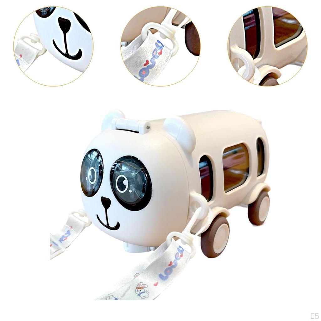 Bus-Trinkflasche für Kinder: Autobecher mit Strohhalm und Riemen - Auslaufsicherer Trinkbecher beweglich