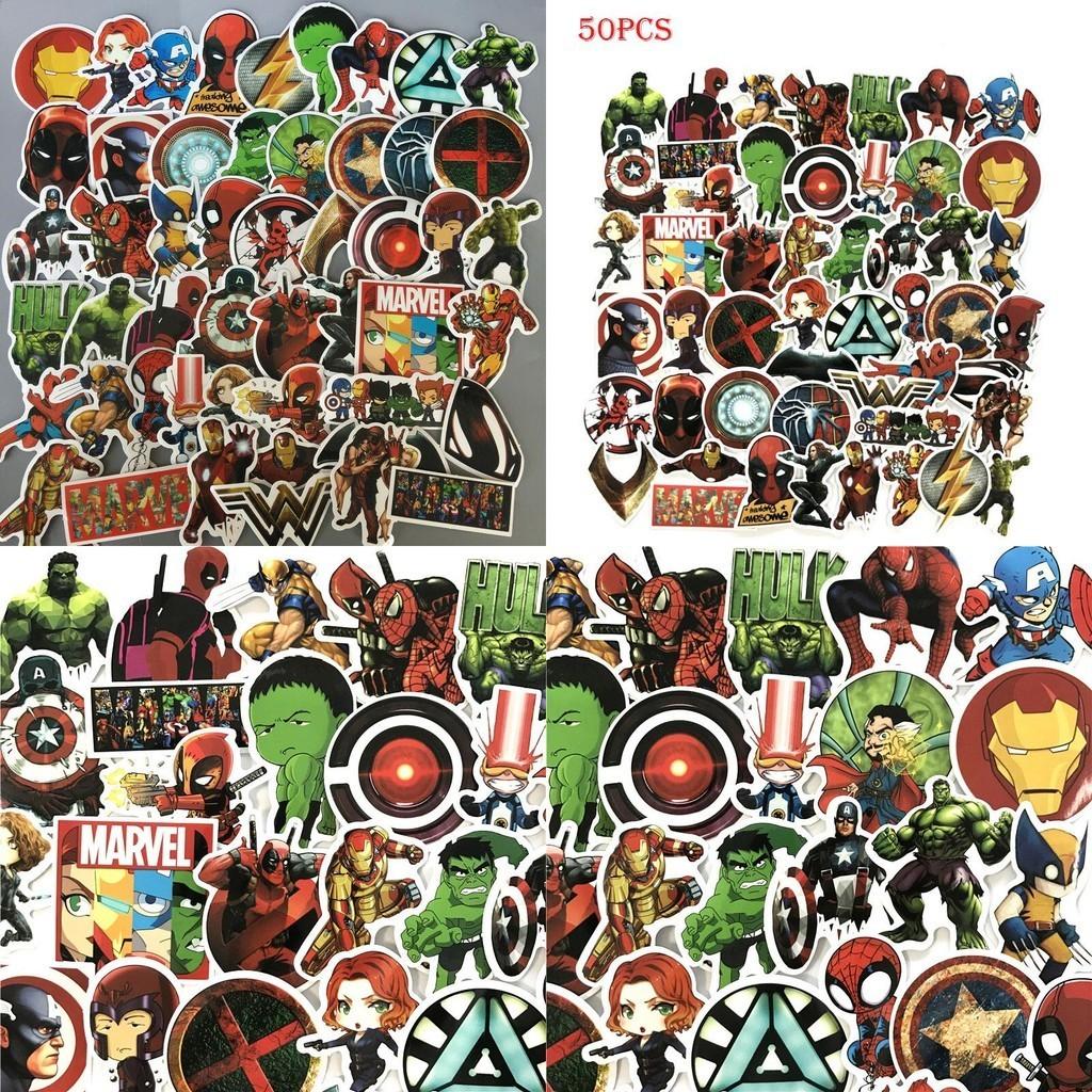 50 Pcs Avengers Super Hero Stickers Set Ideal For Car Laptop And Skateboard Decor
