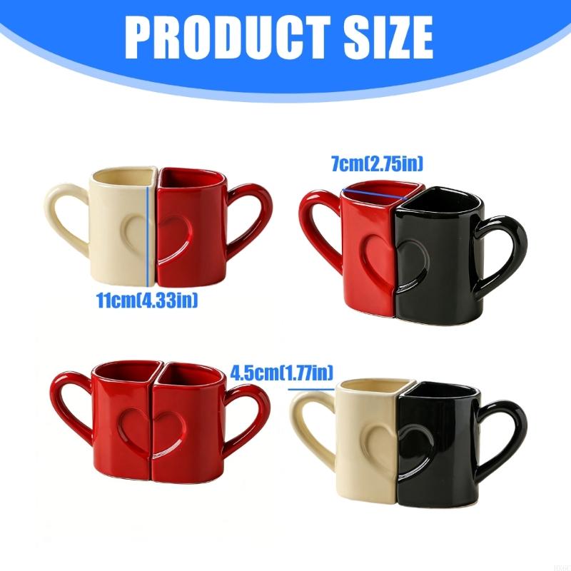 2er-Set Keramiktassen mit Herz-Puzzle-Design, bequemer Griff, Kaffeetasse für Paare, Romantiker, Valentinstagsgeschenk HX6C