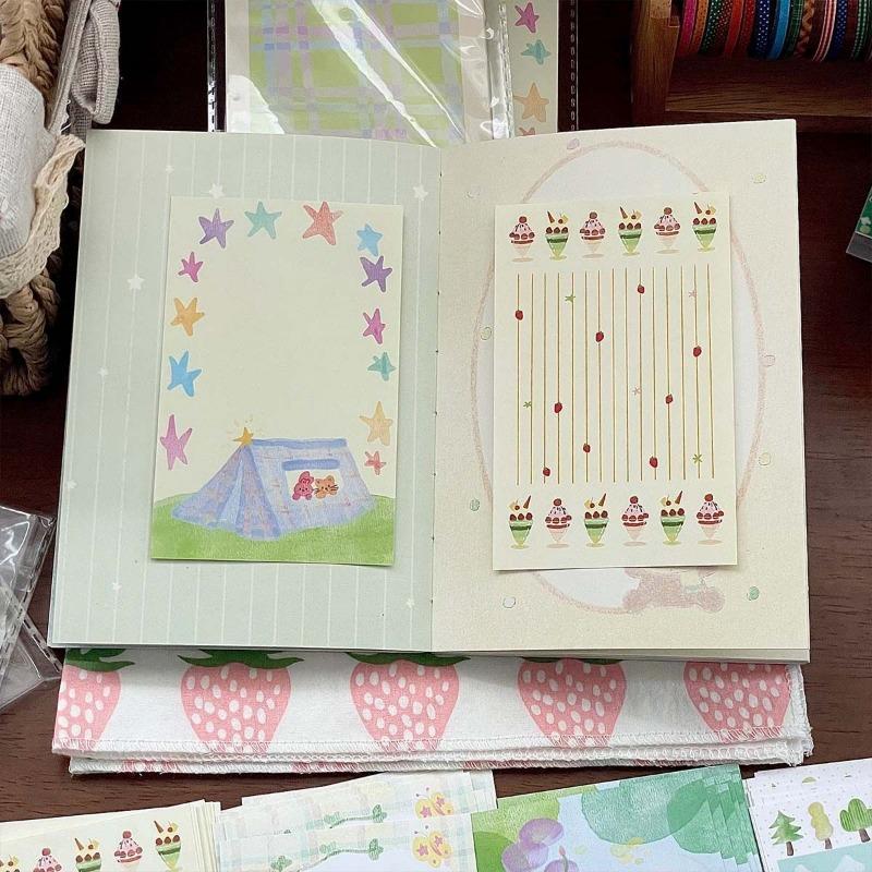 20 Stück Niedliche Cartoon Bunte Innenseiten für M5 Ringbuch Journal Loseblatt Notizbuch Scrapbook Kawaii Nicht-klebriger Notizblock To-do-Liste