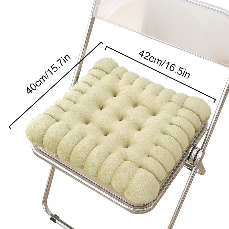 1 Stück Plüsch Heimtextilien Stuhlkissen Warme Baumwollauflage Dicke Matte Einfarbig Keks Kissen Rechteckig