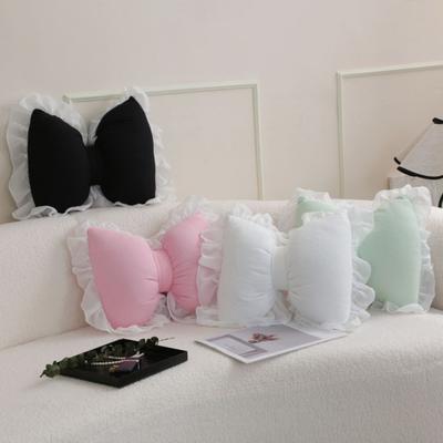 Almofada em Forma de Laço Renda com Babados Almofada Decorativa de Pelúcia Alta Elasticidade